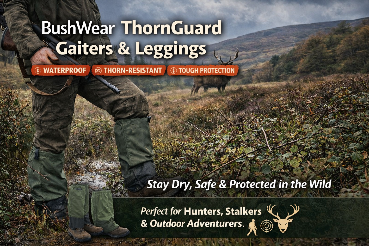 BushWear ThornGuard Gaiters & Leggings – Waterproof, Thorn-Resistant Outdoor Protection | BushWear UK