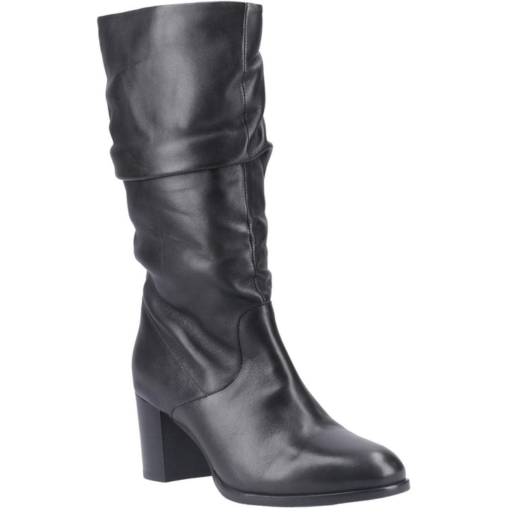 Cosima Lthr Ruched Boot Black Leather