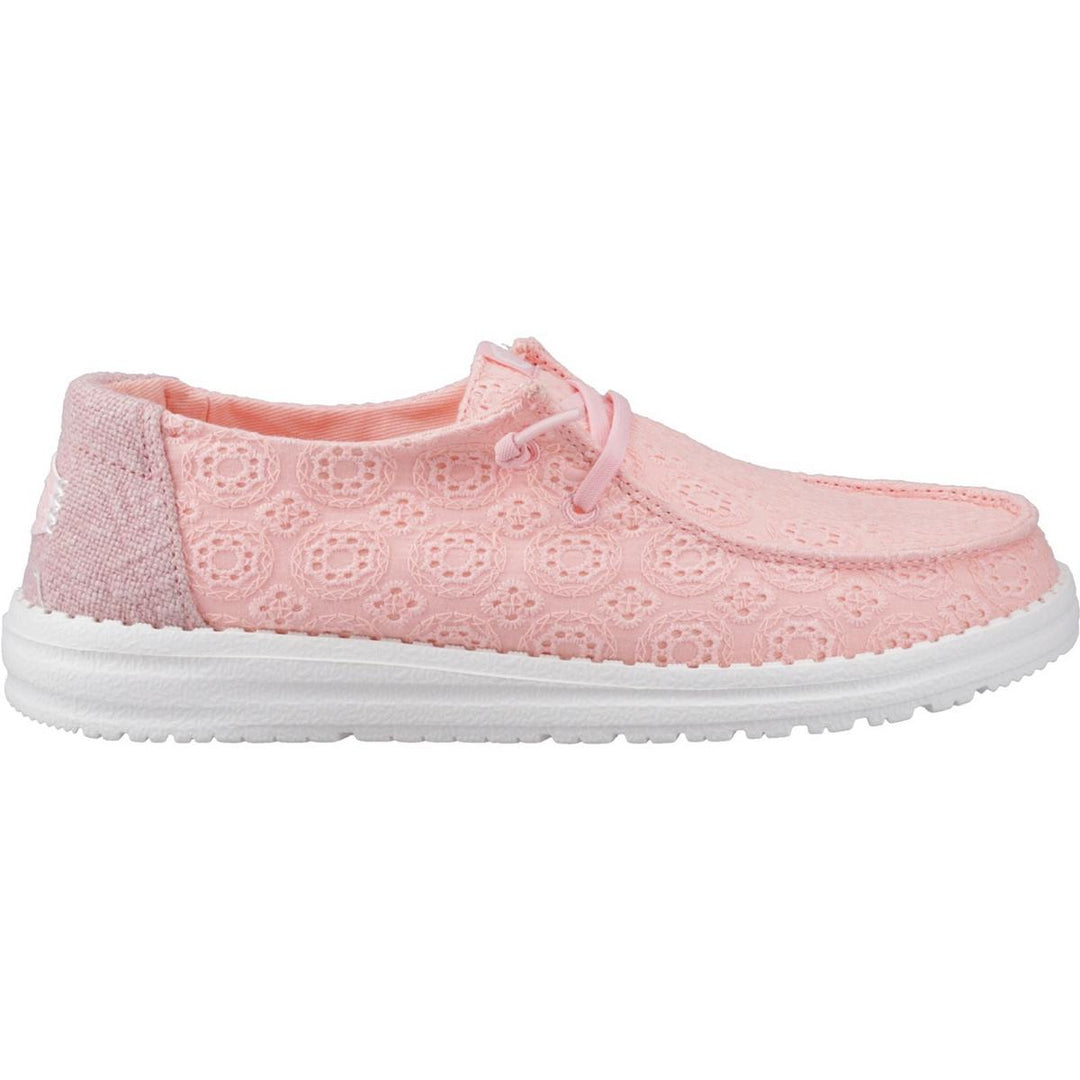 HEYDUDE Wendy Eyelet Lace Shoes Pale Pink