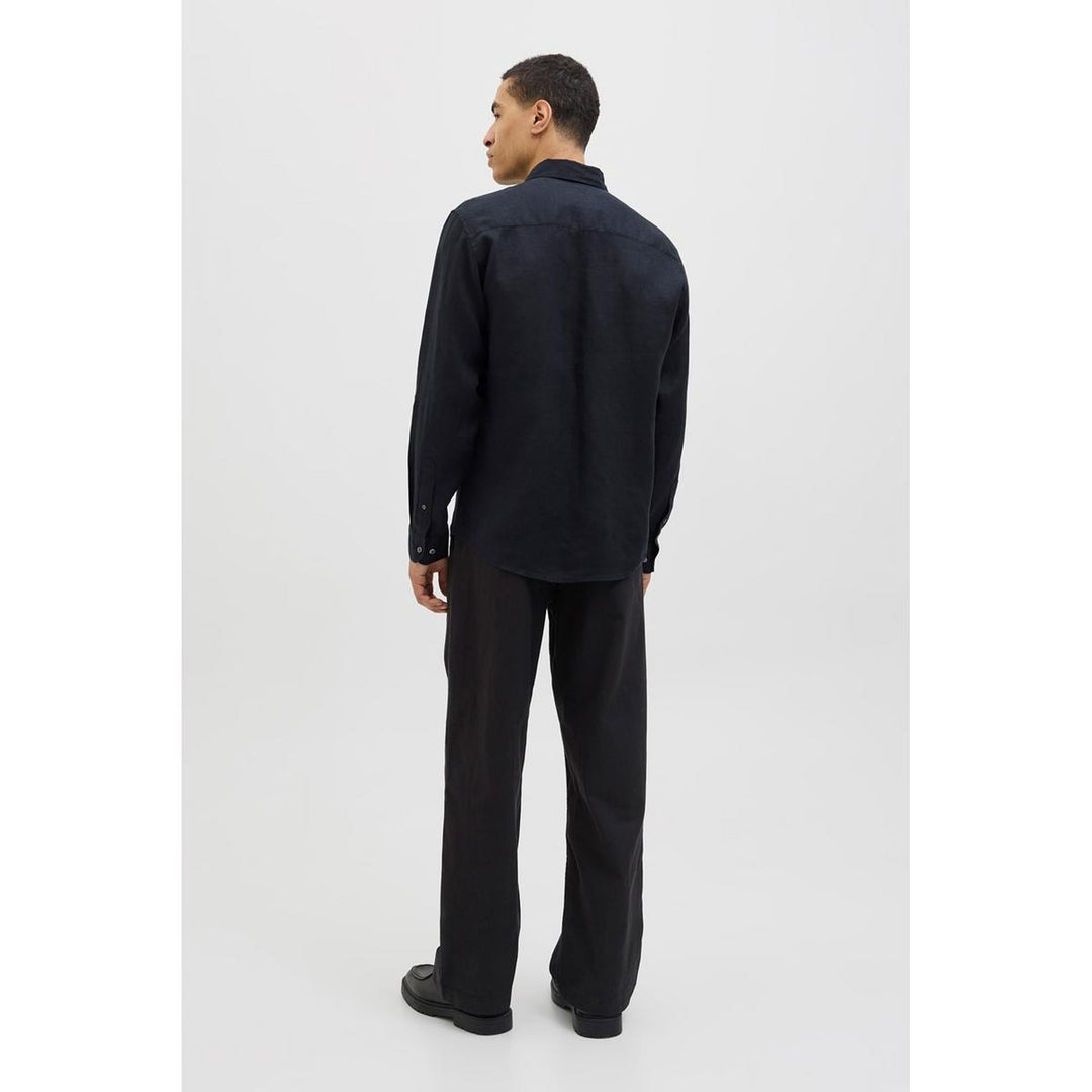 Jack & Jones Jack & Jones linen shirt in Black Black