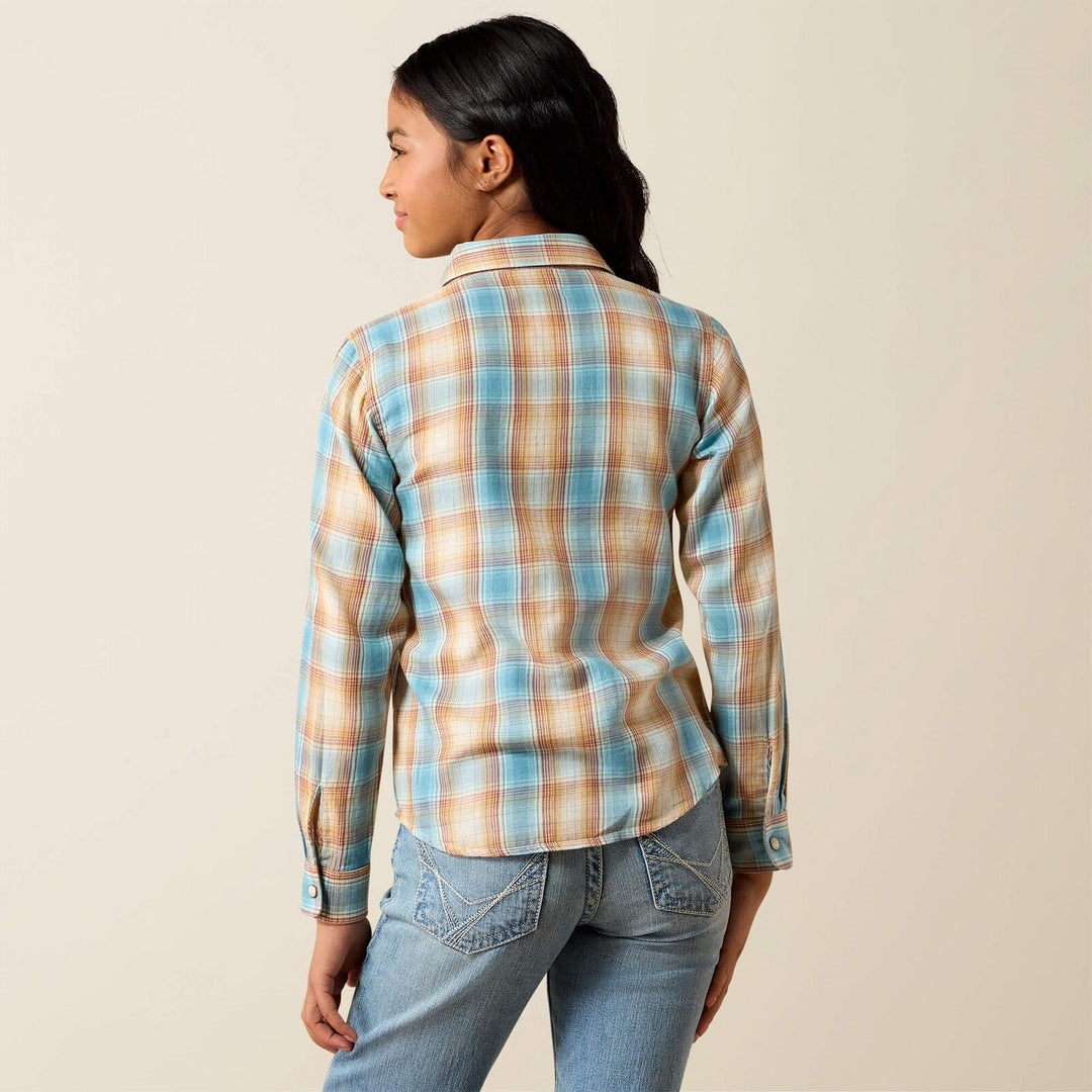Ariat Girls Creekside West Long Sleeve Snap Shirt Rnbwpld – view 2