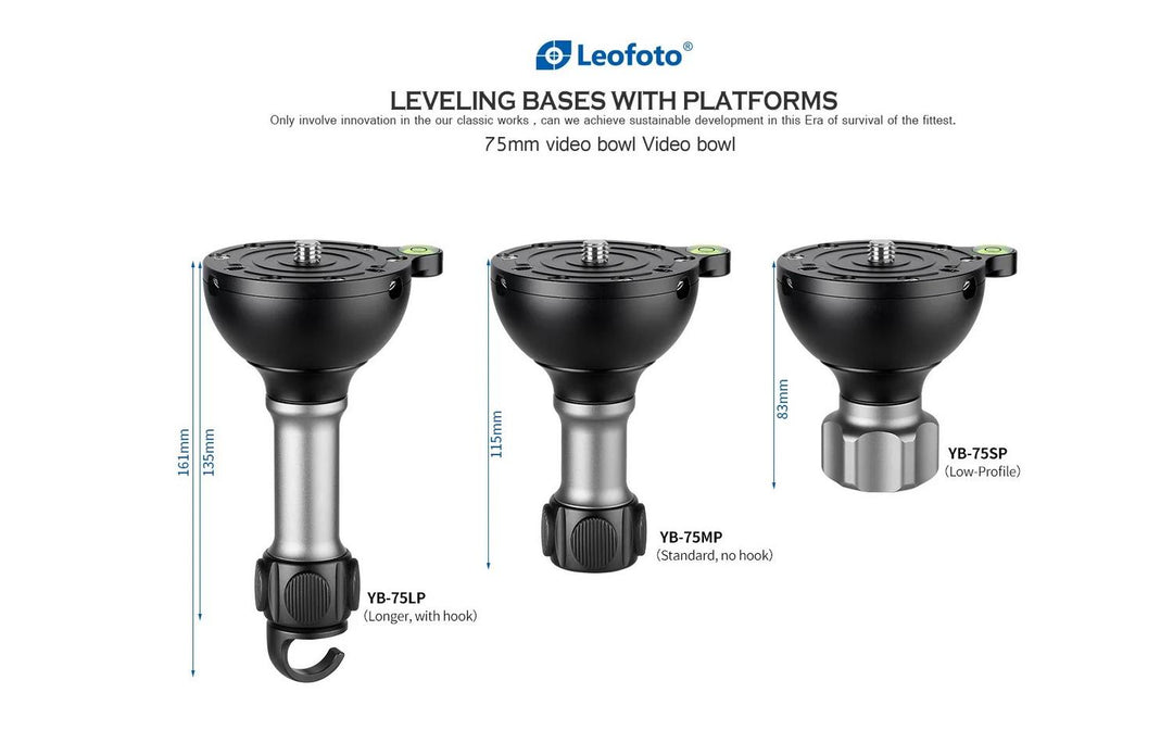 Leofoto YB-75MP Levelling Base for 75mm Bowl Tripods