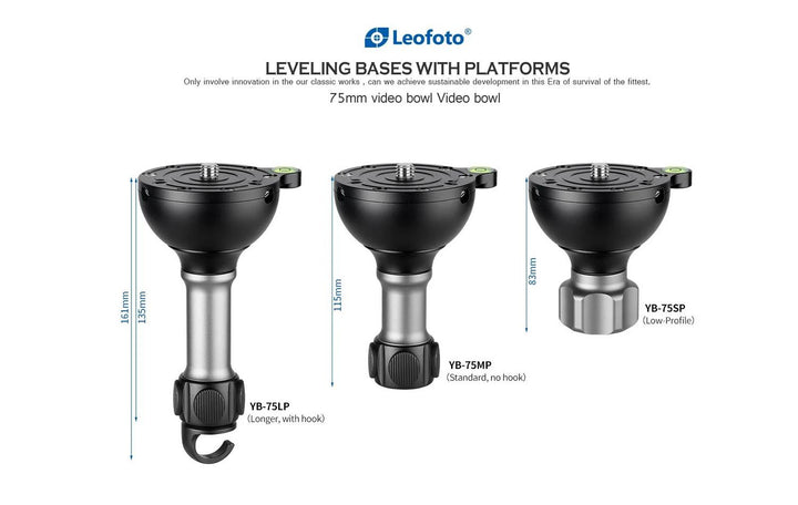 Leofoto YB-75MP Levelling Base for 75mm Bowl Tripods