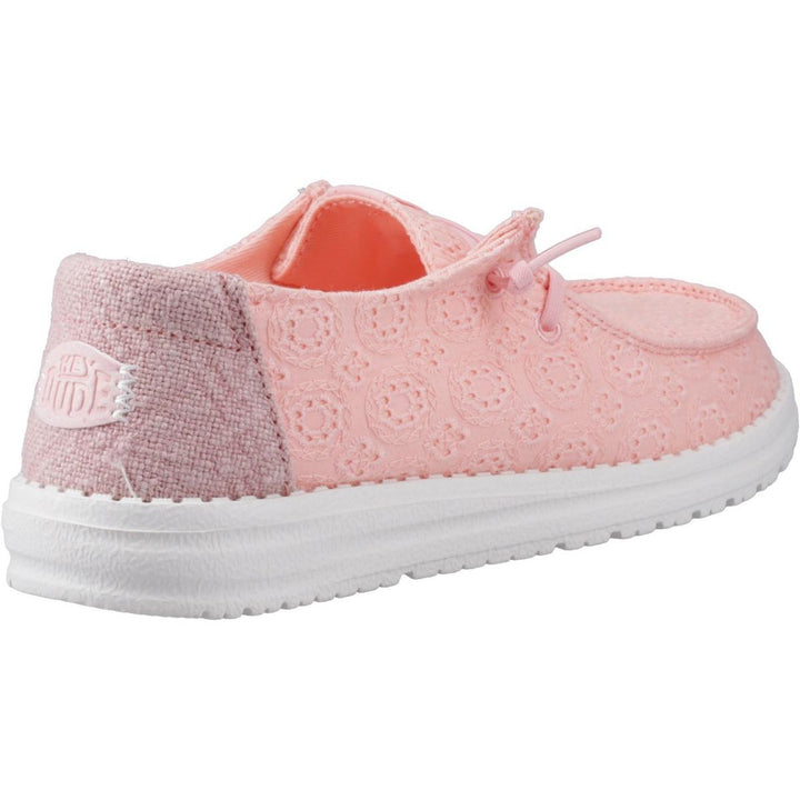 HEYDUDE Wendy Eyelet Lace Shoes Pale Pink