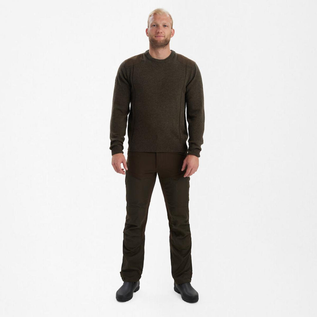 Deerhunter Sheffield Knit w. O-neck Dark elm