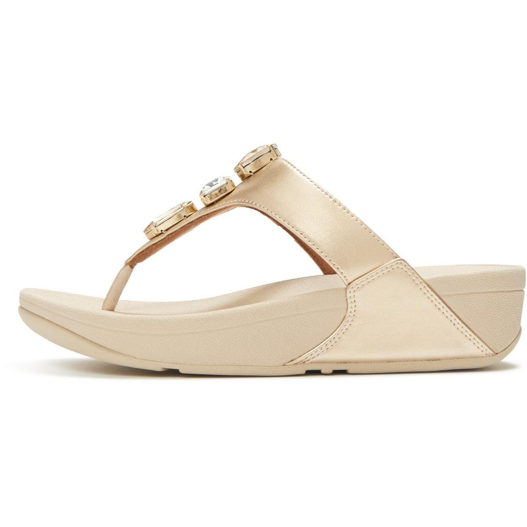 Fitflop Lulu Ultra-Jewel Toe-Post Sandals Platino