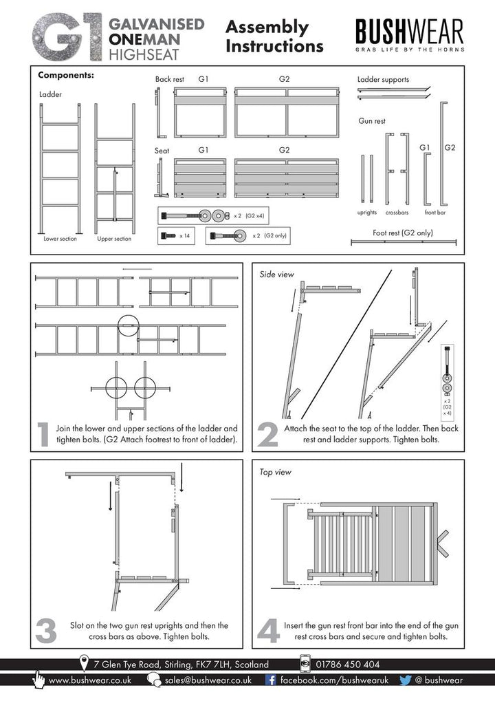 BushWear G2 Two Man Galvanised High seat