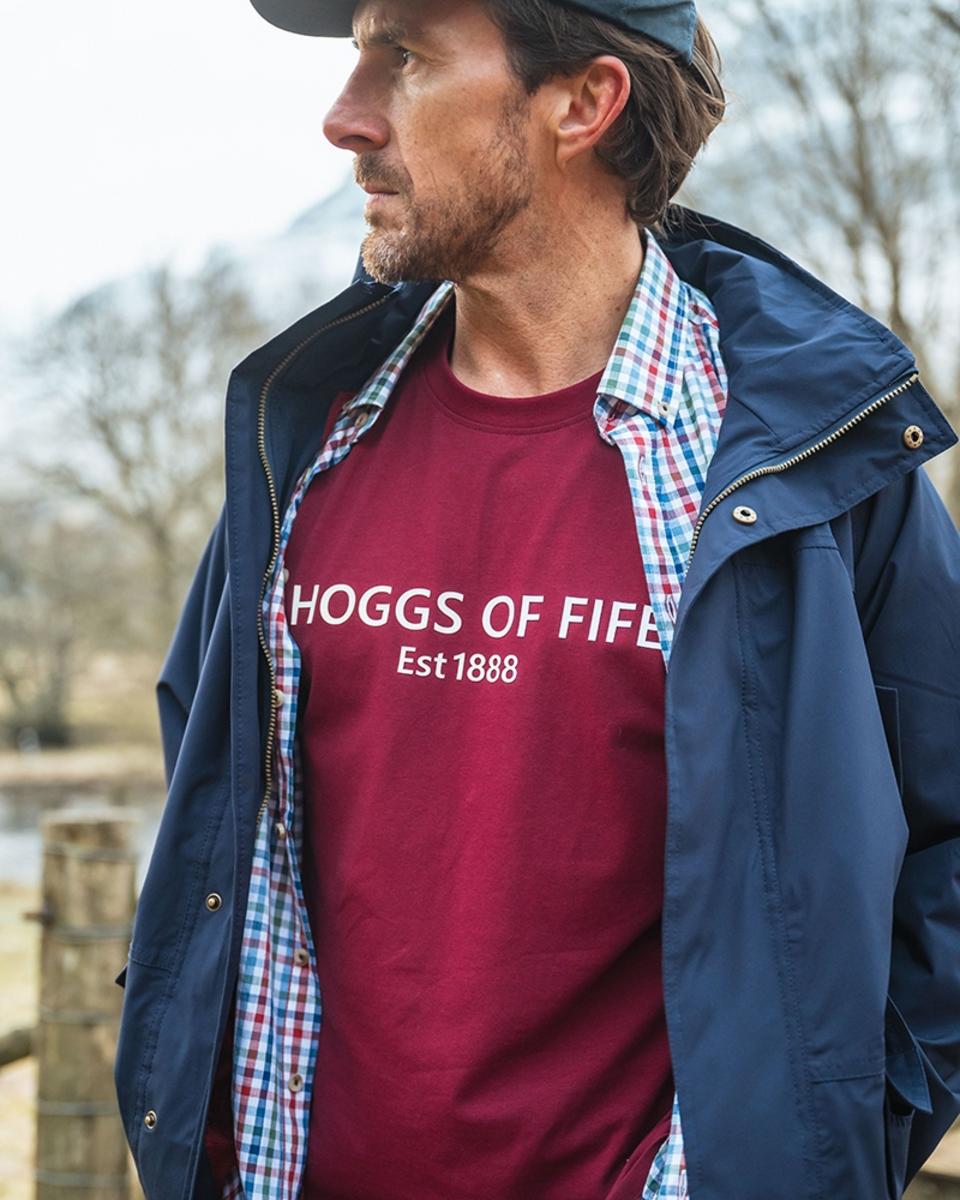 Hoggs of Fife Canonbie Printed T-Shirt - Burgundy