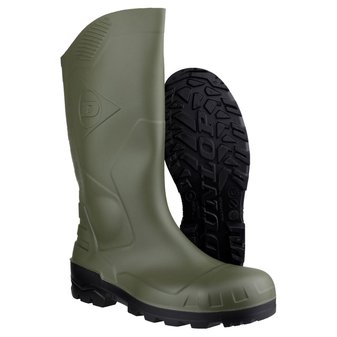 Dunlop Devon Full Safety Wellington Green/Black