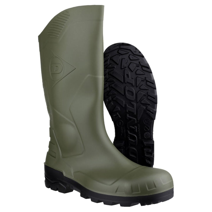 Dunlop Devon Full Safety Wellington Green/Black