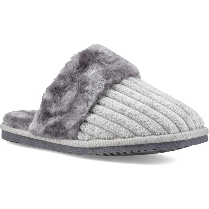 Arianna Cord Slipper Grey