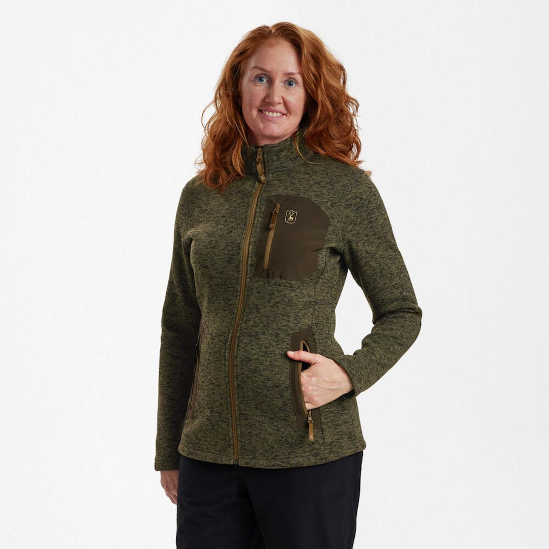 Deerhunter Lady Sarek Knitted Jacket - Olive Night melange