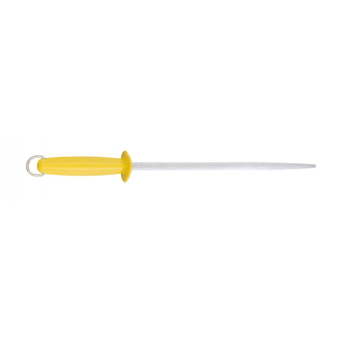Fischer Sharpening Steel 12" Round - length 12". , Plastic handle with large knuckle guard.