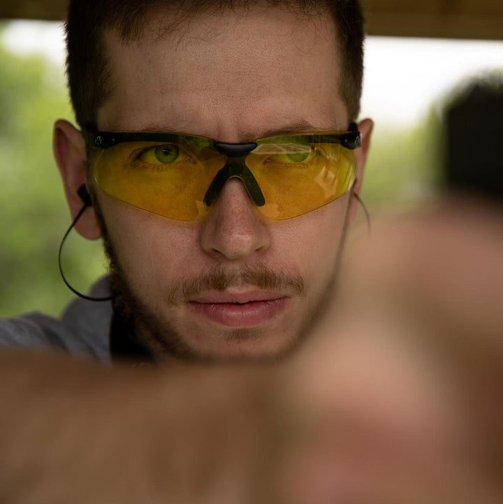 Walkers Tanker Open frame shooting glasses Amber w/  CASE