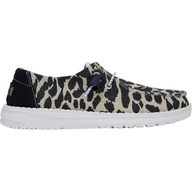 HEYDUDE Wendy Leopard Shoe Black/Grey