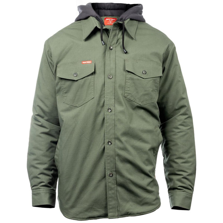 Hard Yakka Quilted Solid Shacket Military