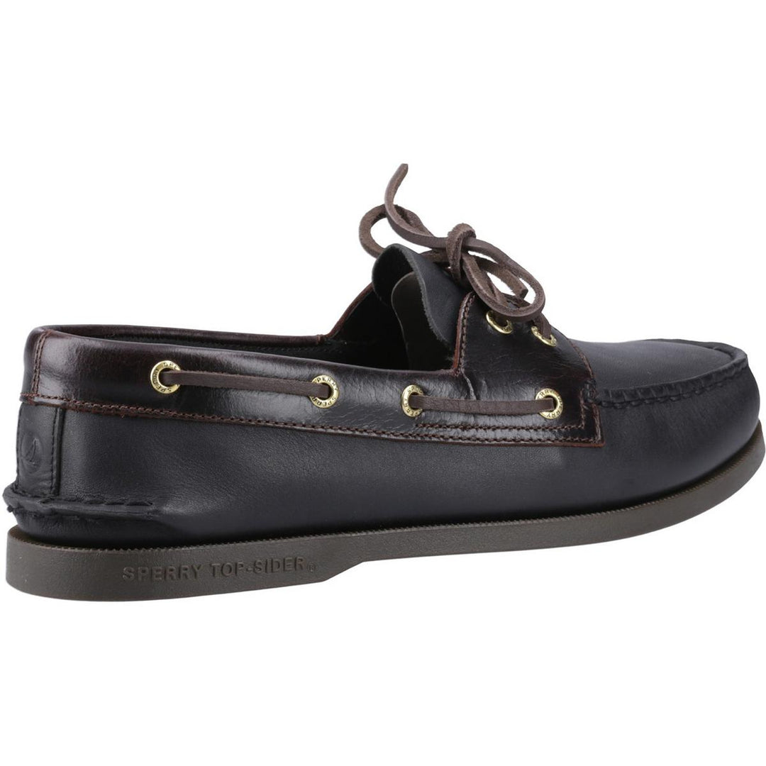 Sperry Authentic 2 Eye Boat Shoe Amaretto/Black