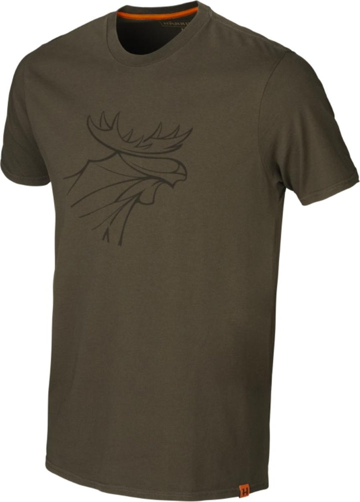 Härkila Graphic T-Shirt 2-Pack Willow Green/Slate Brown