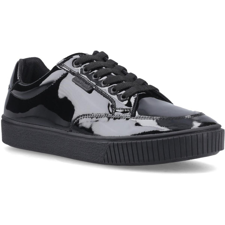 Hush Puppies EVELYN LACE TRAINER JNR Black Patent