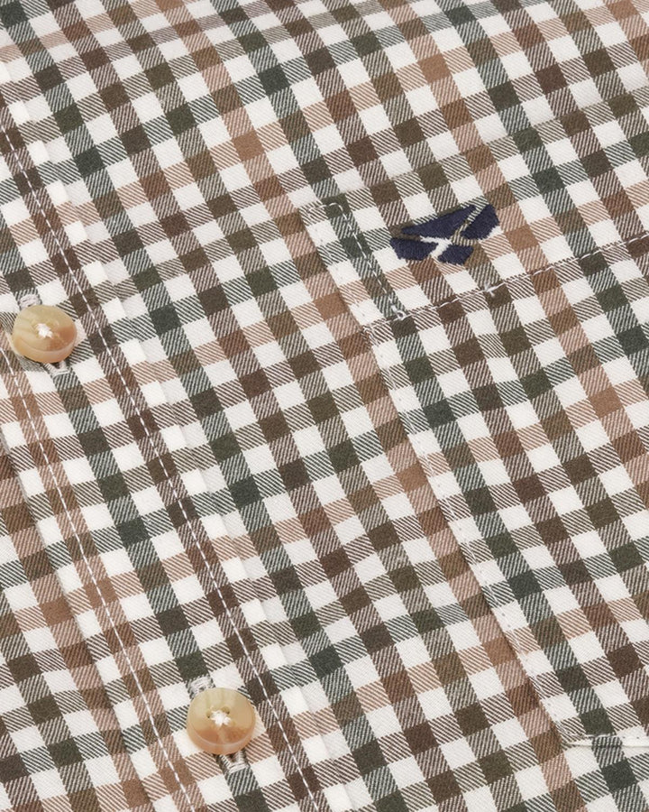 Hoggs of Fife Garvock Cotton Twill Herringbone Check Shirt – view 4