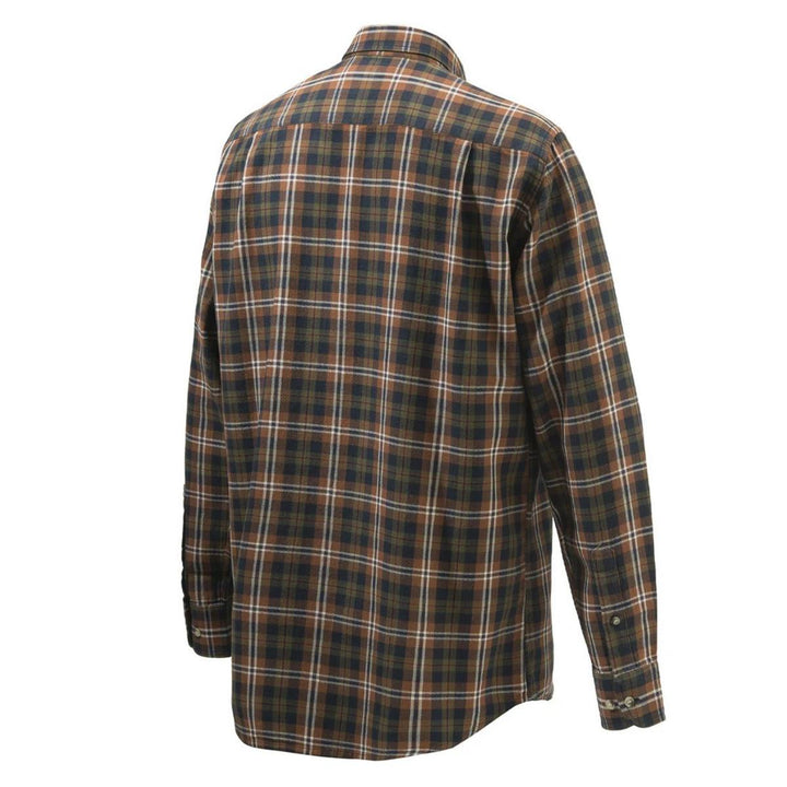 Beretta WOOD FLANNEL BUTTON DOWN SHIRT Tobacco