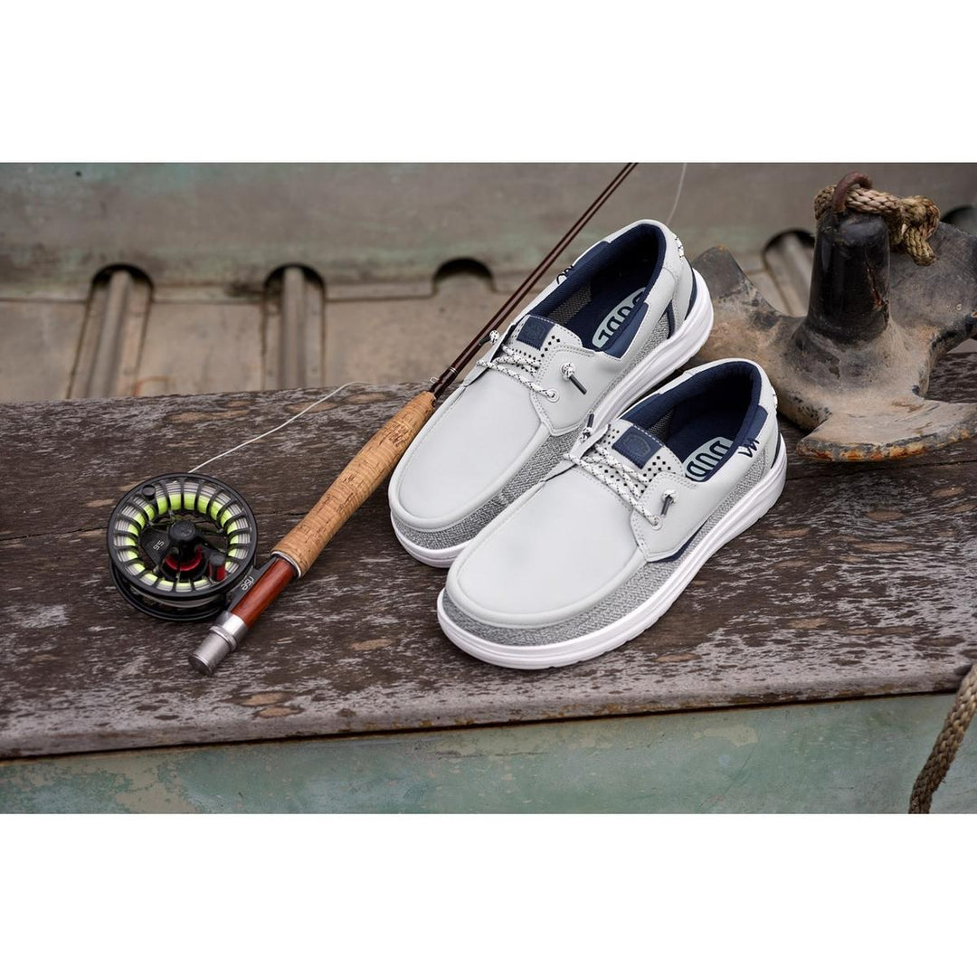 HEYDUDE Welsh Grip Classic Mesh Shoes Storm Gray/Navy Blazer