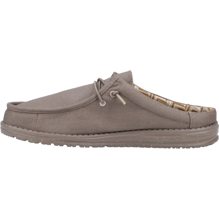 HEYDUDE Wally Slip Canvas Mule Walnut