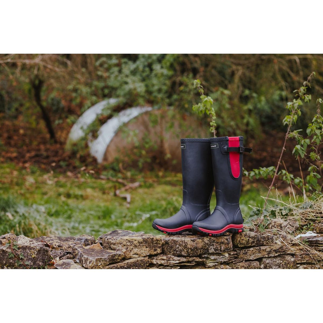 Cotswold Milton Adjustable Wellington Boot Navy/Pink – view 6