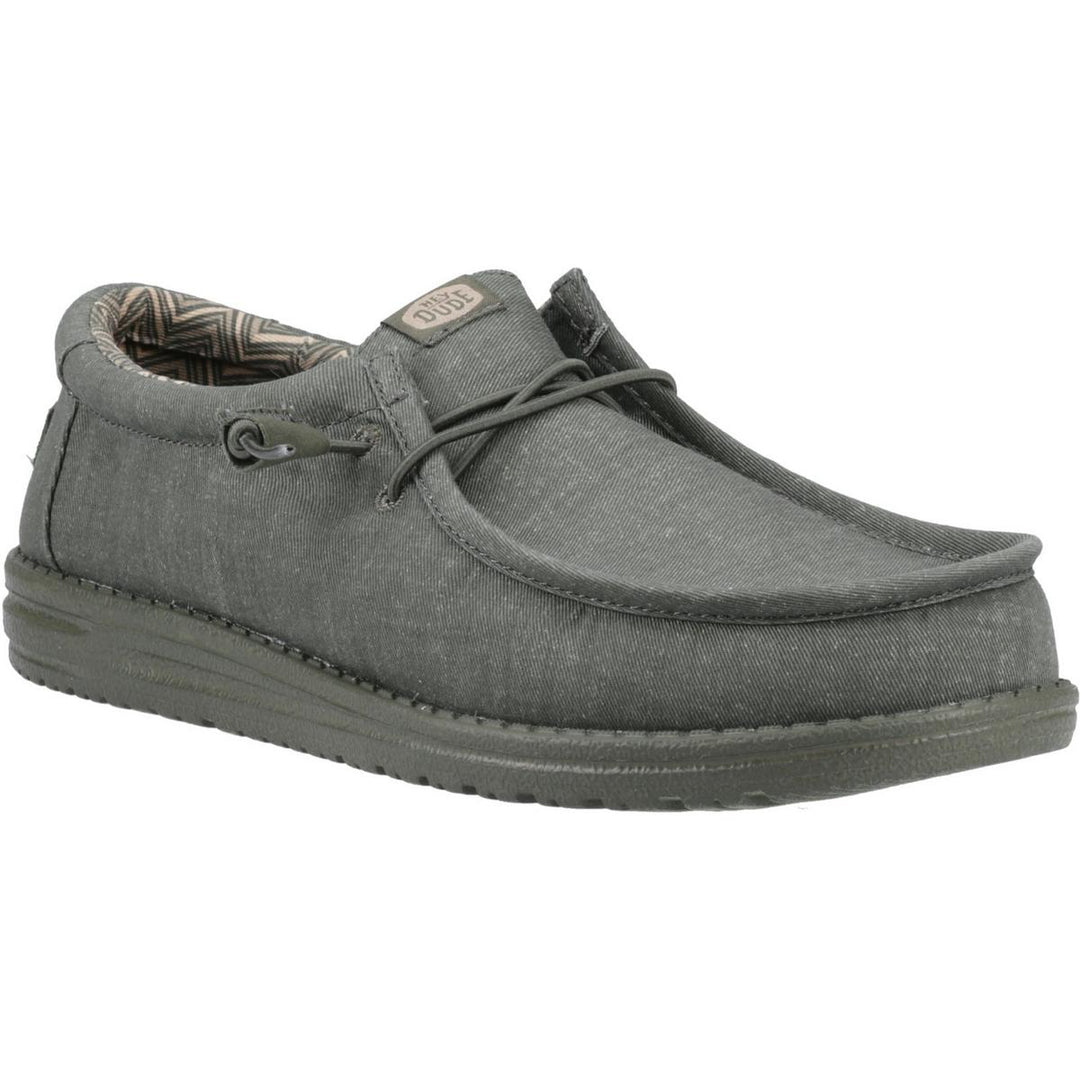 HEYDUDE Wally Stretch Canvas Shoes Deep Green