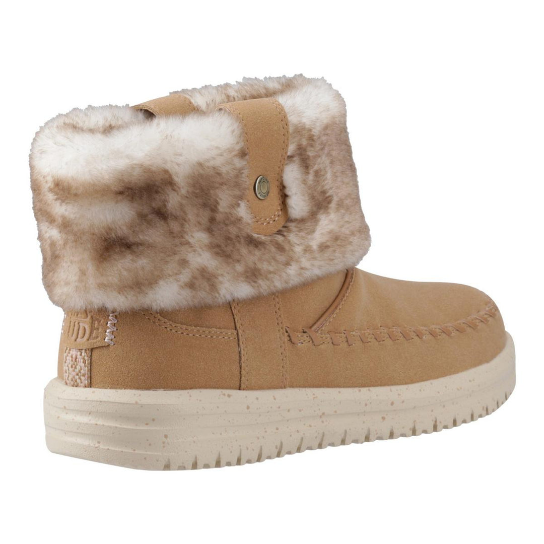 HEYDUDE Camden Cuff Classic Cozy Boot Cognac