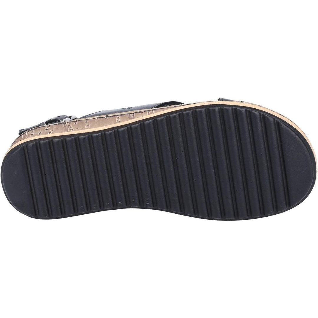 Hush Puppies Elena Cross Over Wedge Sandal Black