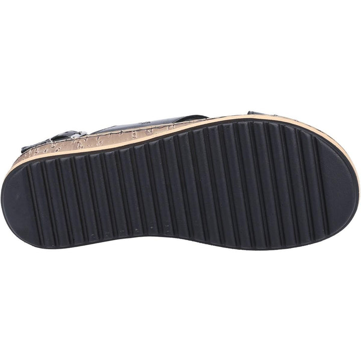 Hush Puppies Elena Cross Over Wedge Sandal Black