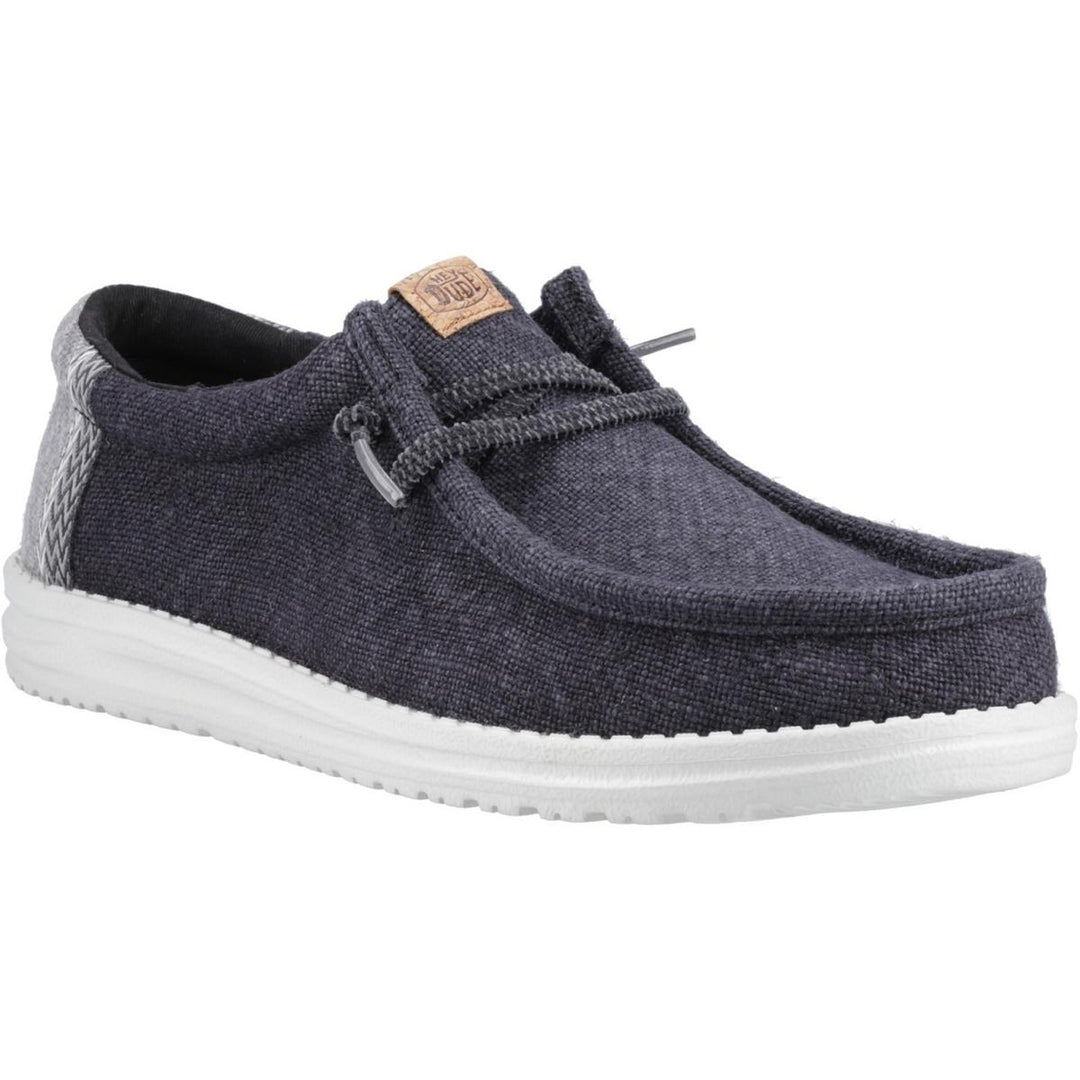 HEYDUDE Wally Jute Shoes Black/Granite Grey