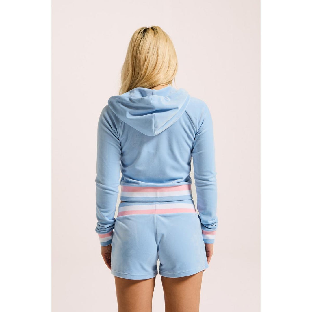 Juicy Couture VELOUR CROPPED STRIPE HOODIE Powder – view 2