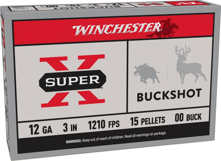 Winchester Super-X 12b 00 Buck 15 Pellet 76mm Cartridges