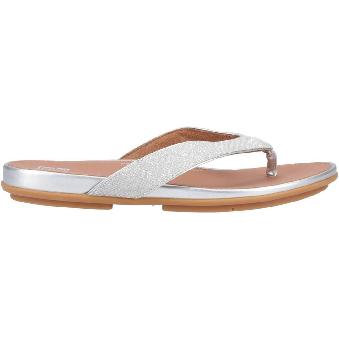 Fitflop Gracie Shimmerlux Toe Post Sandals Silver
