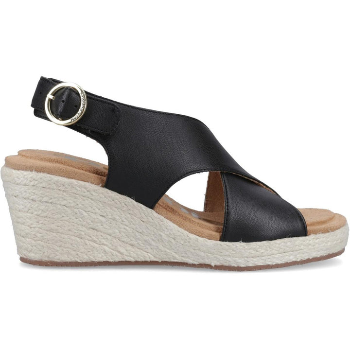 Willow Rattan Sandal Black
