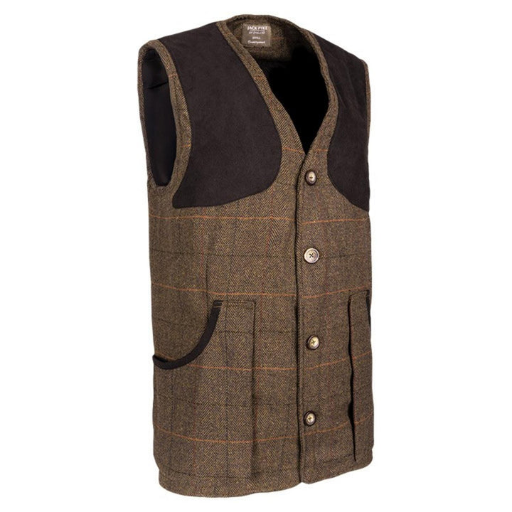 Jack Pyke Shooting Vest Brown Tweed