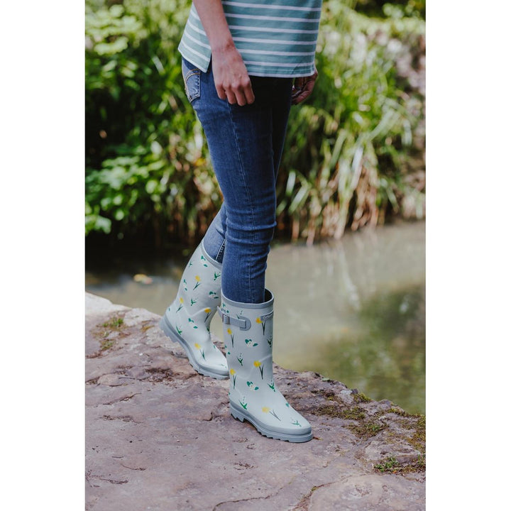 Cotswold Wildflower Tall Wellingtons Mint