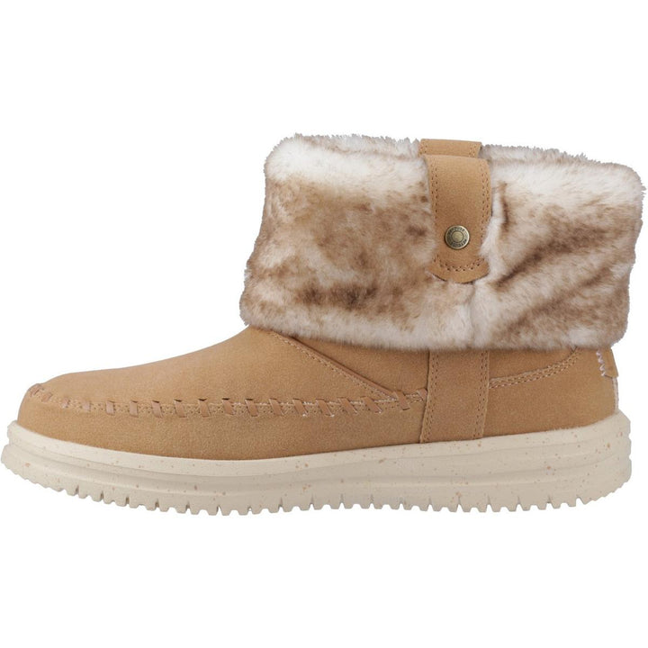 HEYDUDE Camden Cuff Classic Cozy Boot Cognac