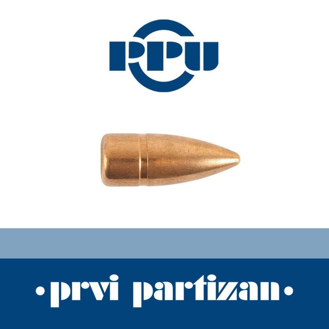 PPU Prvi Partizan 8mm (.323) 124gr FMJ Bullets, Pack of 100