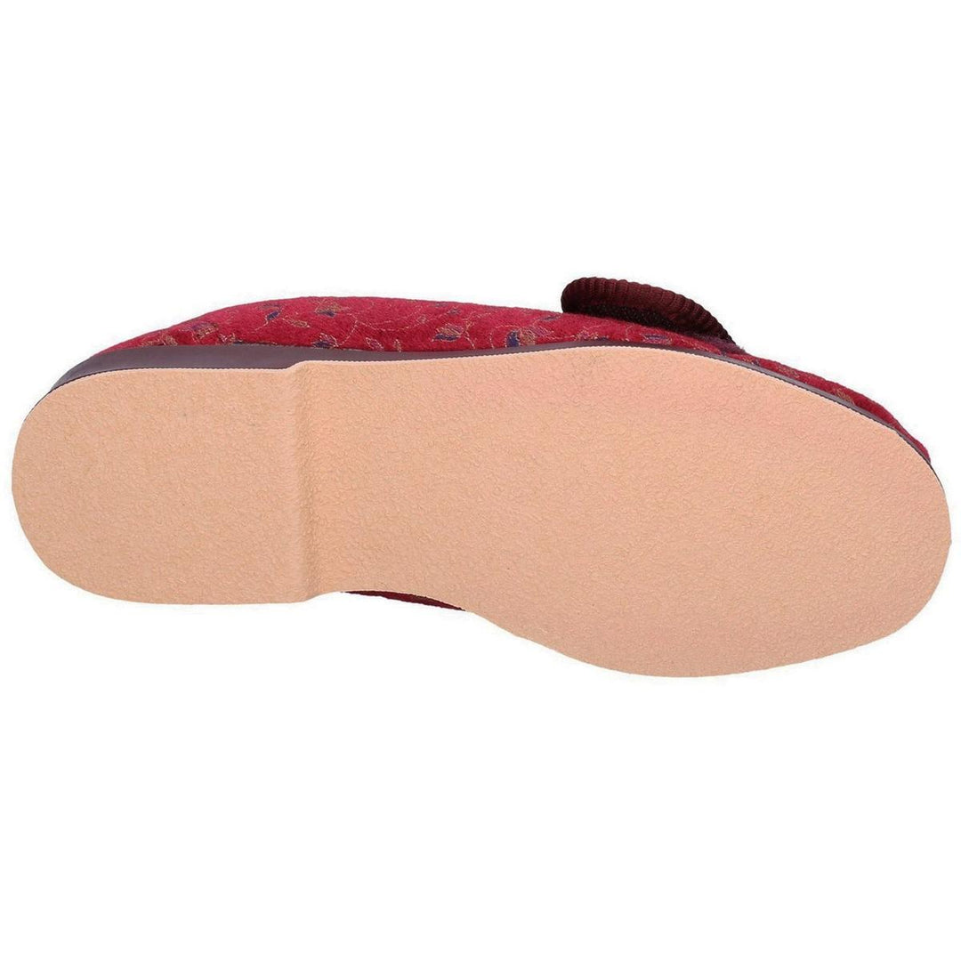 GBS Nola Extra Wide Fit Ladies Slipper Wine