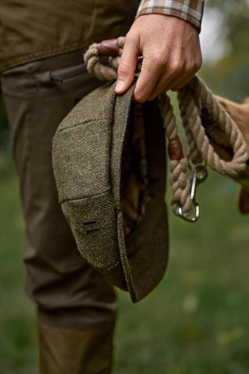 Harkila Kenmore Cl. baker boy cap Forest green/Herringbone