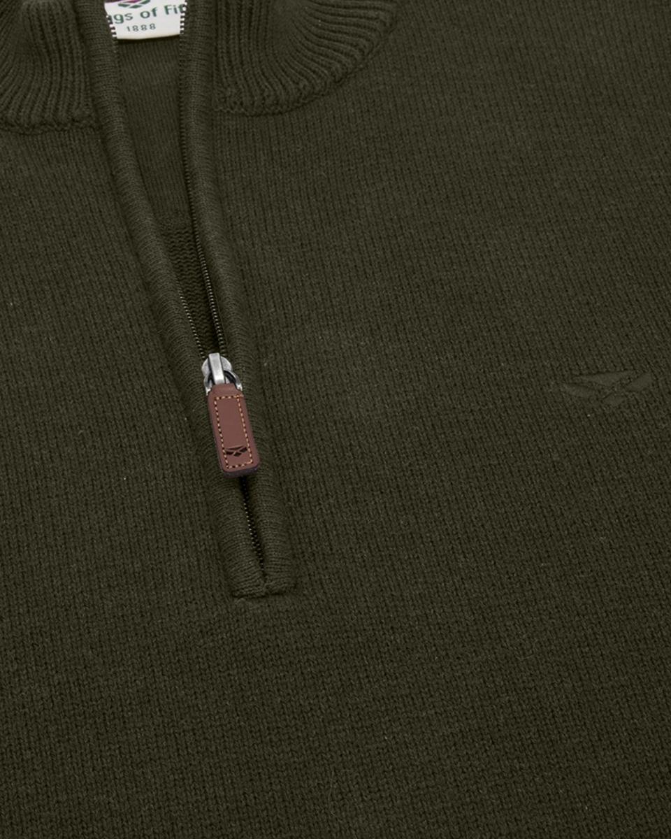 Hoggs of Fife Falkirk 1/4 Zip Pullover - Fern