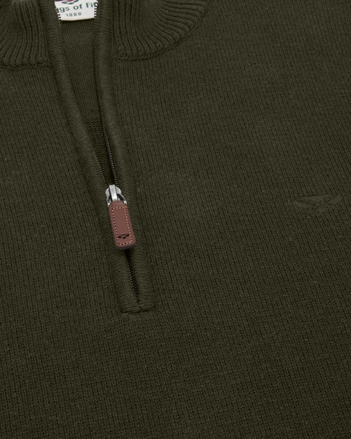 Hoggs of Fife Falkirk 1/4 Zip Pullover - Fern