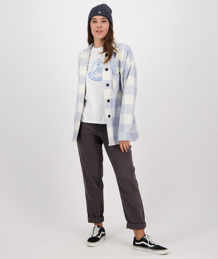 Swanndri Anchorage Wool Shirt Jacket Powder Check