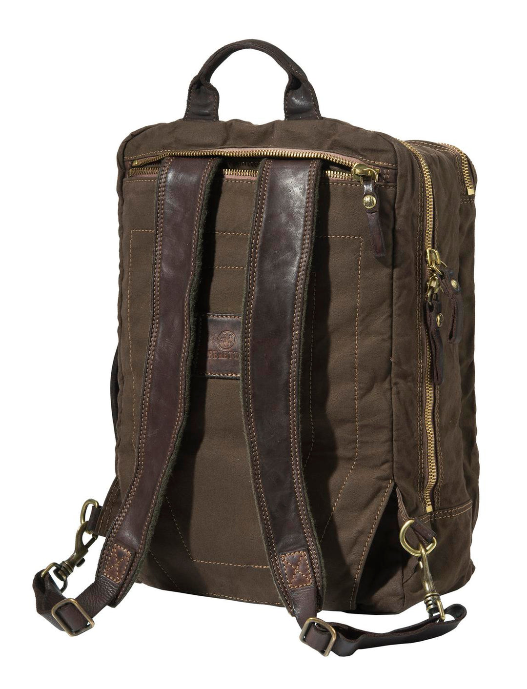 Beretta Washed Canvas & Leather Laptop Backpack Military Camo