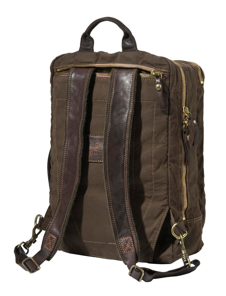 Beretta Washed Canvas & Leather Laptop Backpack Military Camo