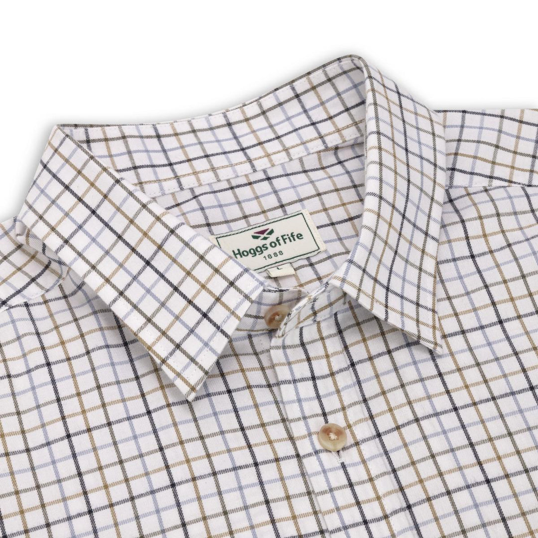 Hoggs of Fife KESSOCK SS TATTERSALL SHIRT BLUE/OLIVE