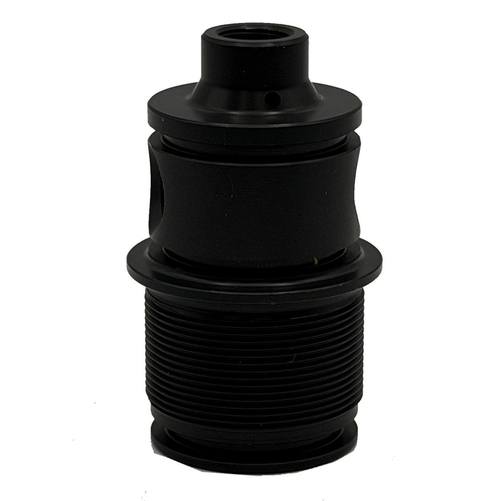 FX tube end manometer seen from the opposite side, showing the threaded barrel and the plain fill boss on top.